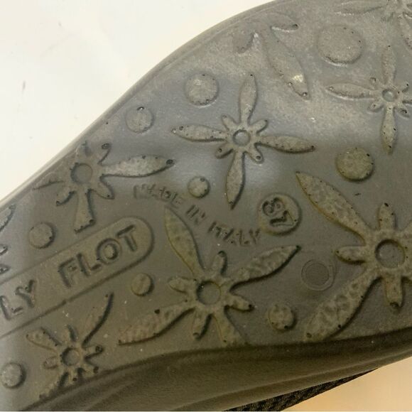 Fly Flot Black Clogs Shoes Women's Size 7 Made in Italy - Picture 5 of 6